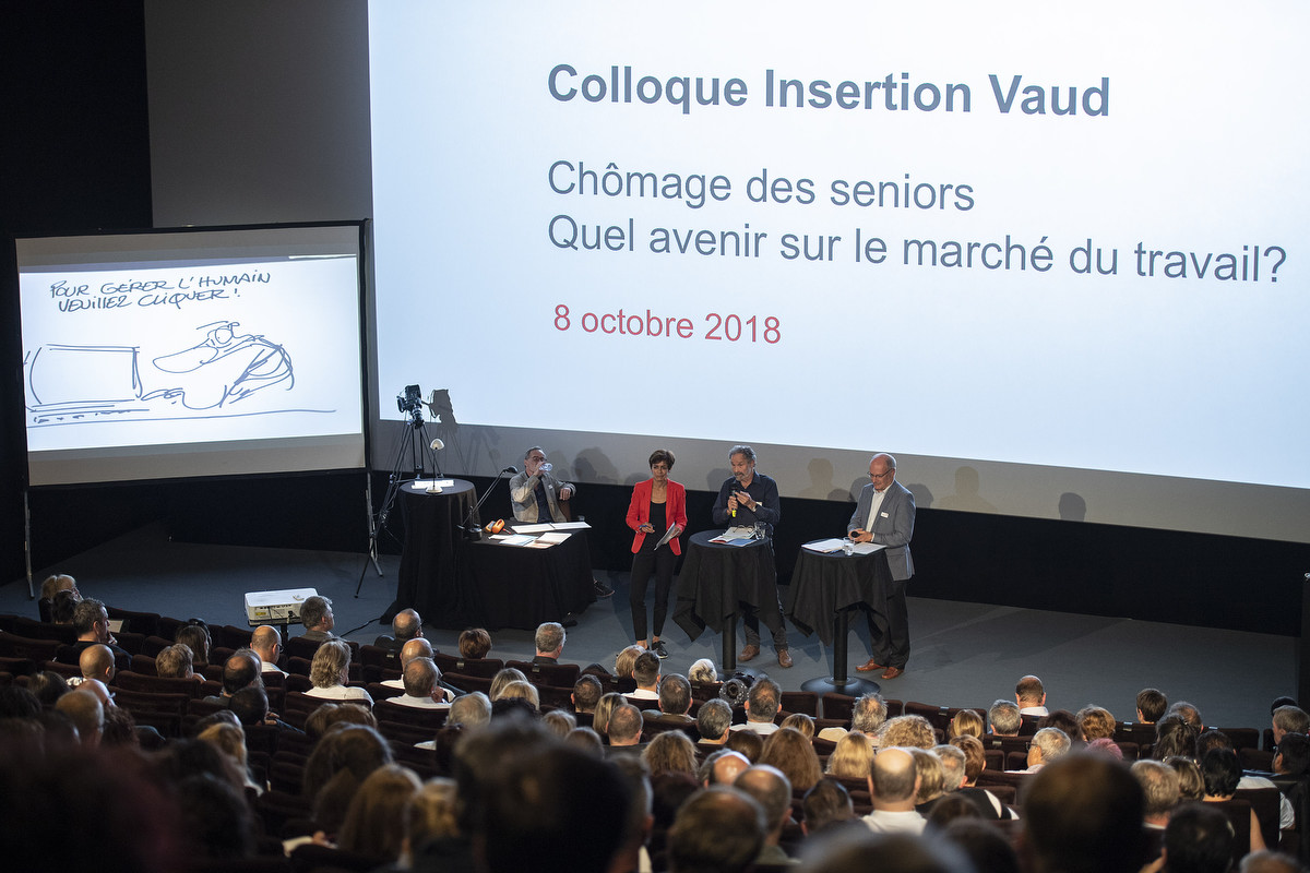 De gauche &agrave; droite: Thierry Barrigue, Esther Mamarbachi, Ren&eacute; Kn&uuml;sel, Fran&ccedil;ois Gonin